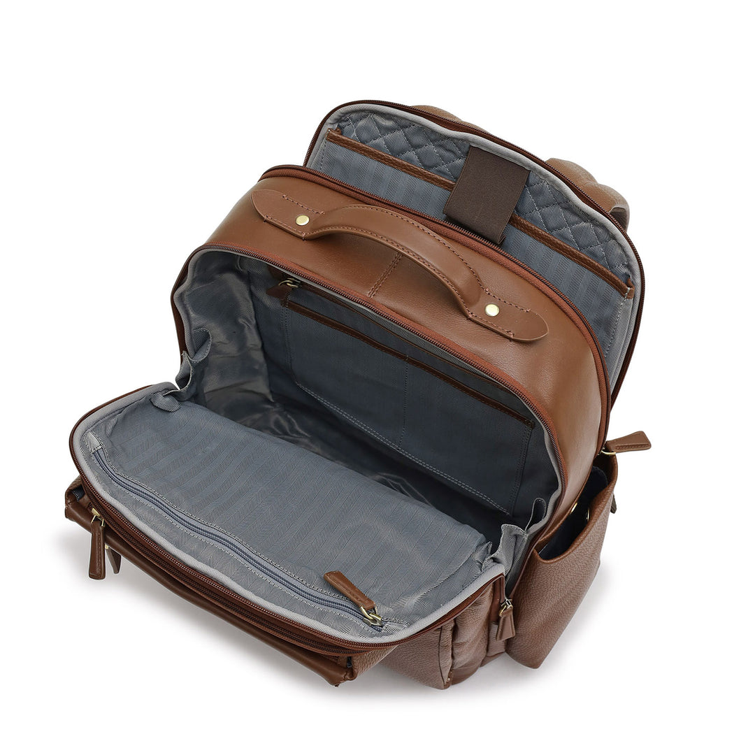 Wax Plain Leather Backpack - Espresso