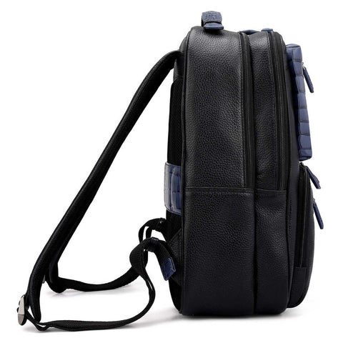 Wax Croco Leather Backpack - Black