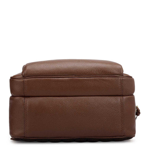 Wax Croco Leather Backpack - Espresso