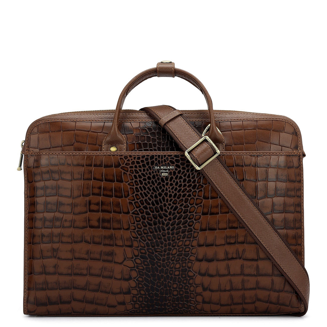 Croco Leather Laptop Sleeve - Date