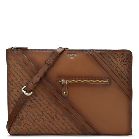 Cognac Signato Leather Computer Sleeve - Upto 15"