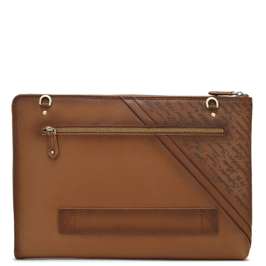 Cognac Signato Leather Computer Sleeve - Upto 15"