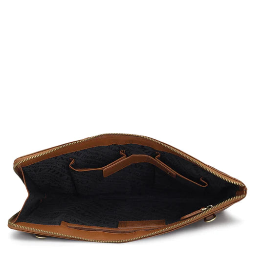 Cognac Signato Leather Computer Sleeve - Upto 15"