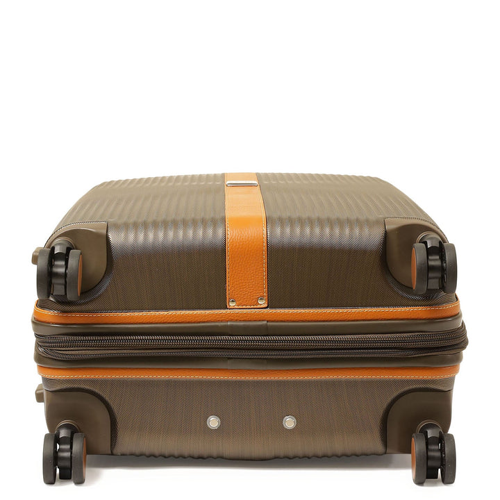Medium PC Wax Leather Trolley - Bronze & Orange