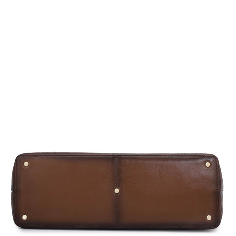 Medium Signato Leather Tote - Cognac