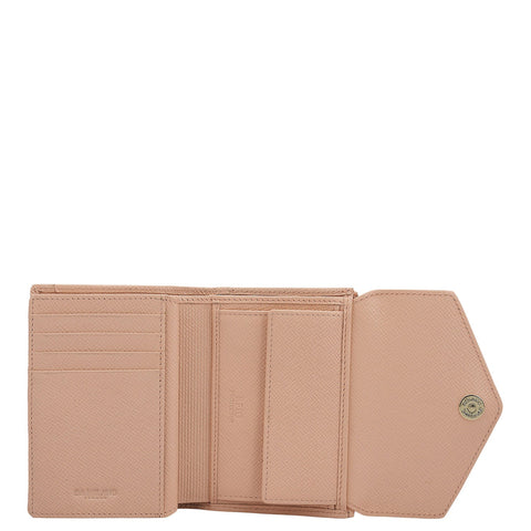 Monogram Leather Ladies Wallet - Peach