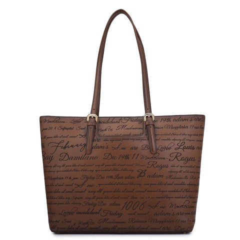 Medium Signato Leather Tote - Cognac