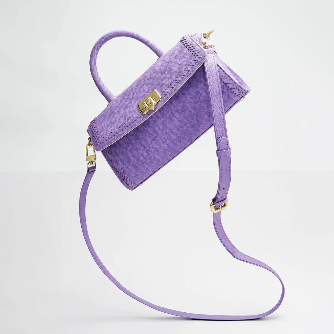 Small Monogram Franzy Leather Satchel - Purple Haze