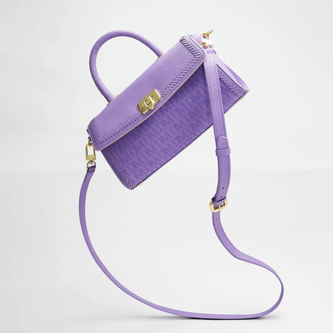 Small Monogram Franzy Leather Satchel - Purple Haze