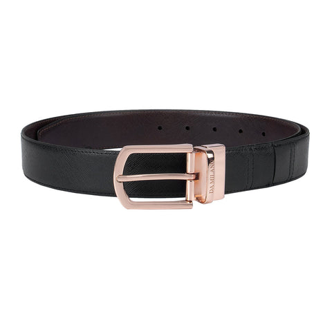 Black & Brown Flexible Men'S Belt- Reversible