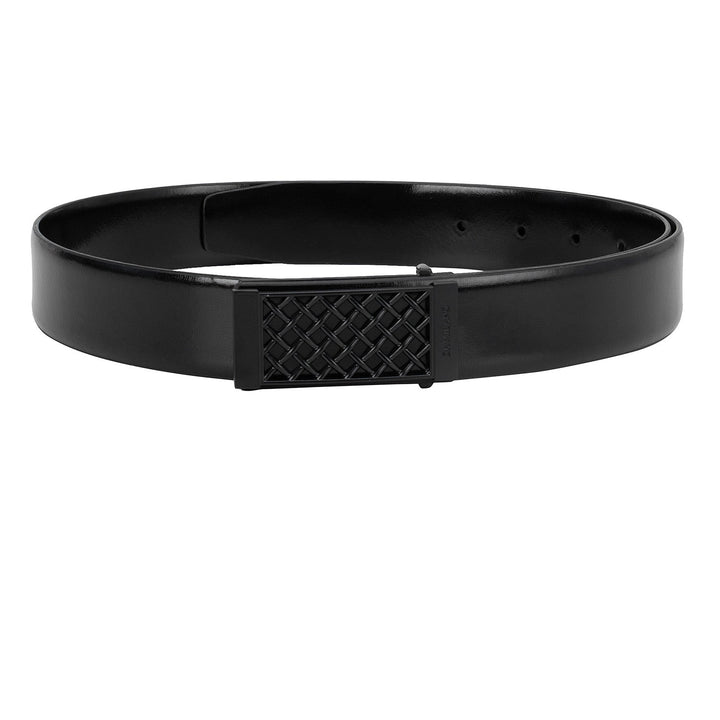 Casual Plain Leather Mens Belt - Black