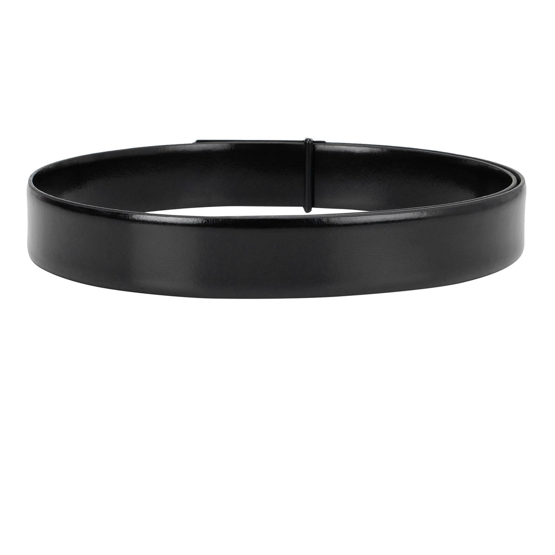 Casual Plain Leather Mens Belt - Black