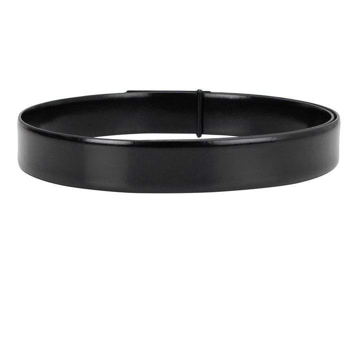 Casual Plain Leather Mens Belt - Black