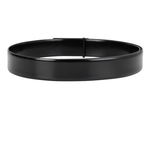 Casual Plain Leather Mens Belt - Black