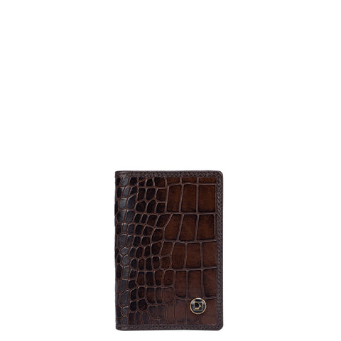 Brown Croco Textured Card Case