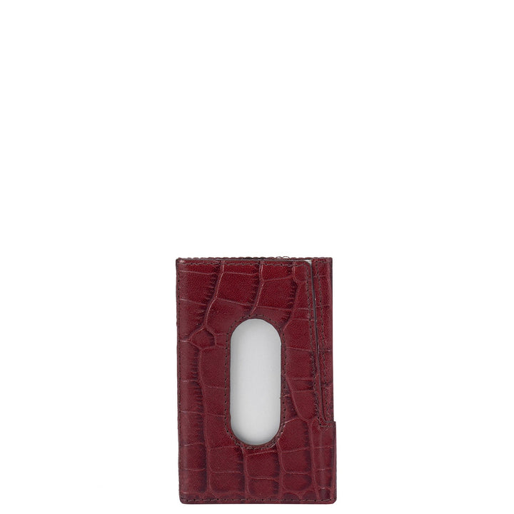 Burgundy Croco Card Case