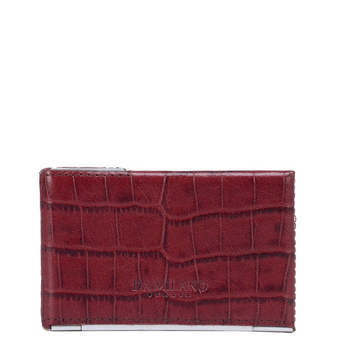 Burgundy Croco Card Case