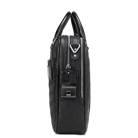 Black Wax Monogram Leather Computer Bag - Upto 14"