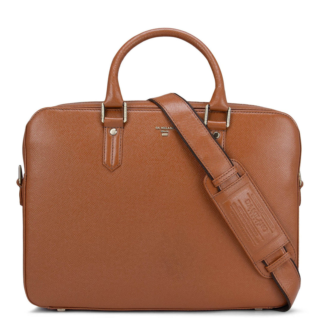 Cognac Franzy Leather Computer Bag - Upto 14"