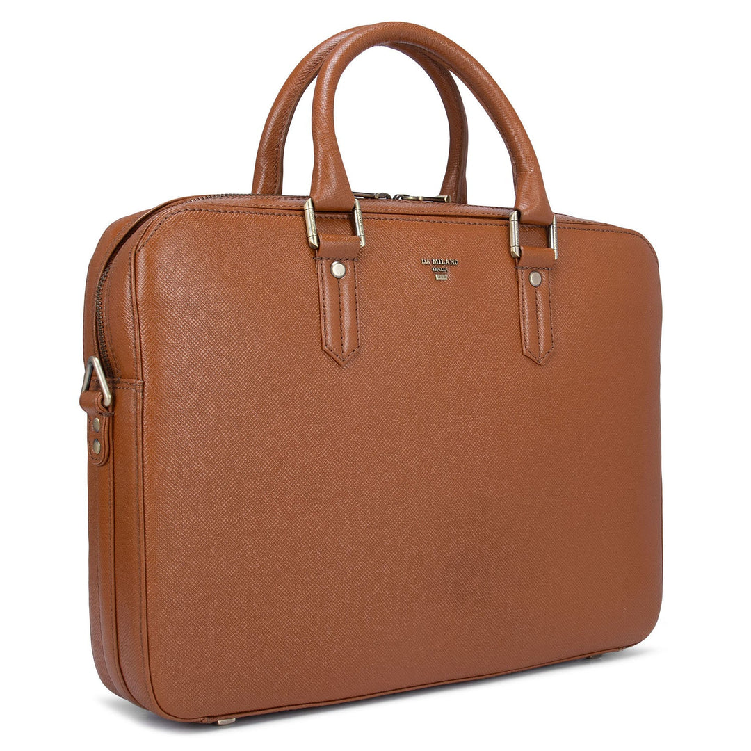 Cognac Franzy Leather Computer Bag - Upto 14"