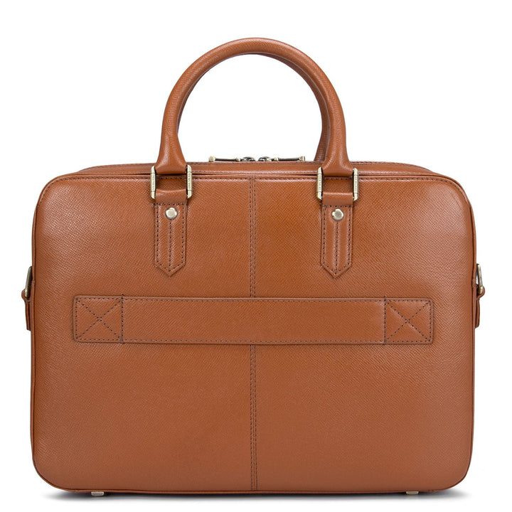 Cognac Franzy Leather Computer Bag - Upto 14"