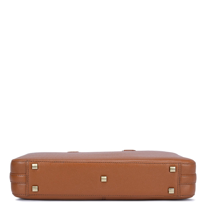 Cognac Franzy Leather Computer Bag - Upto 14"
