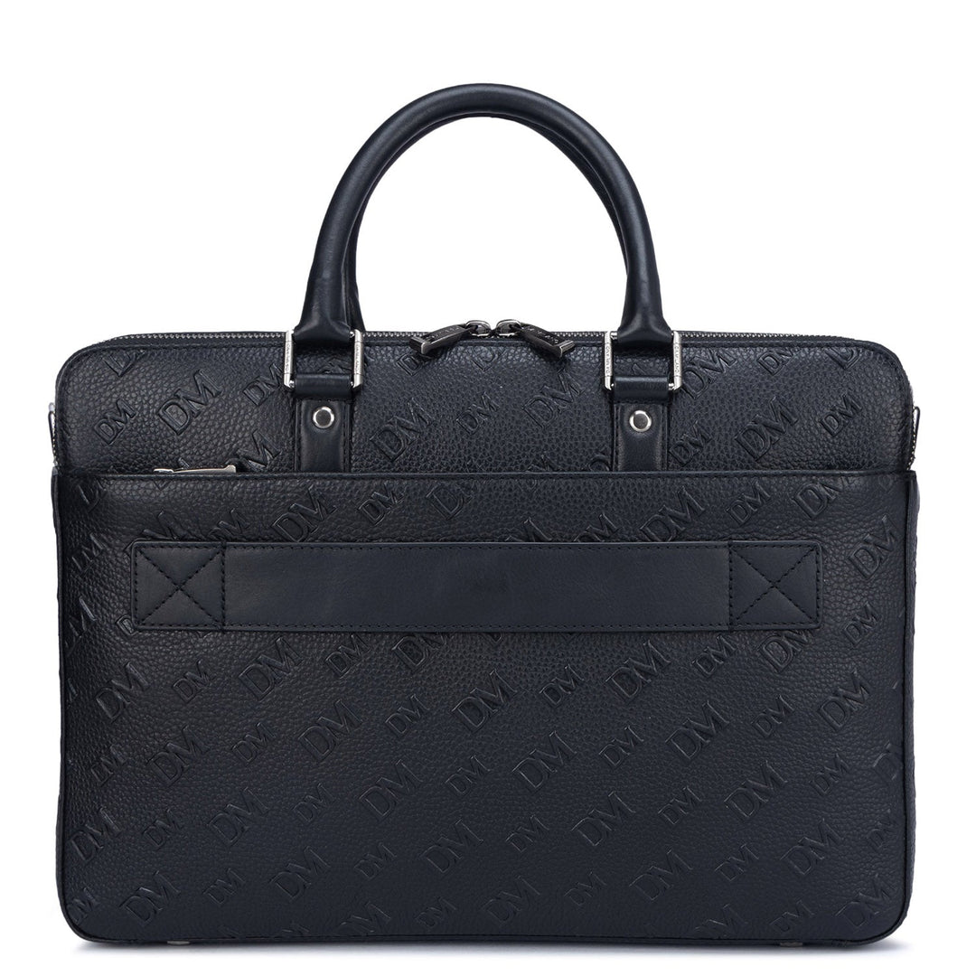 Black Wax Monogram Leather Computer Bag - Upto 14"