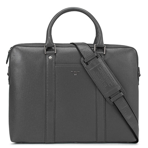 Grey Franzy Leather Computer Bag - Upto 14"