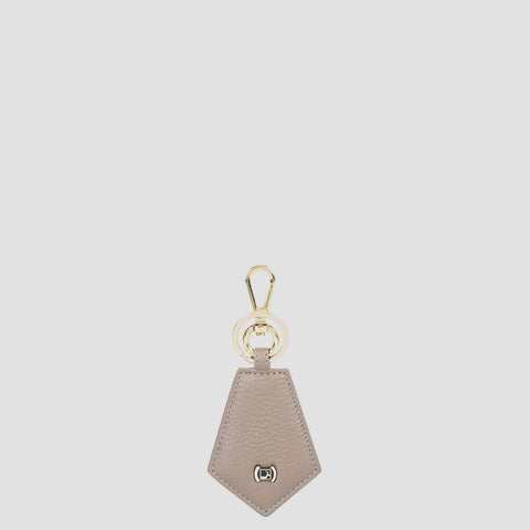 Taupe Wax Leather Key Chain