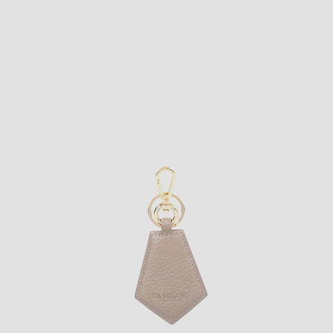 Taupe Wax Leather Key Chain