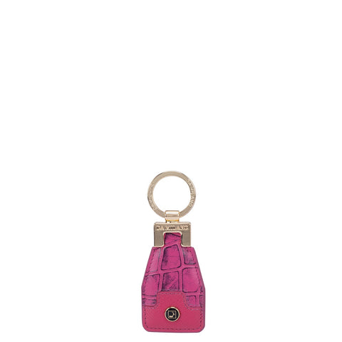 Pink Croco Textured Key Chain