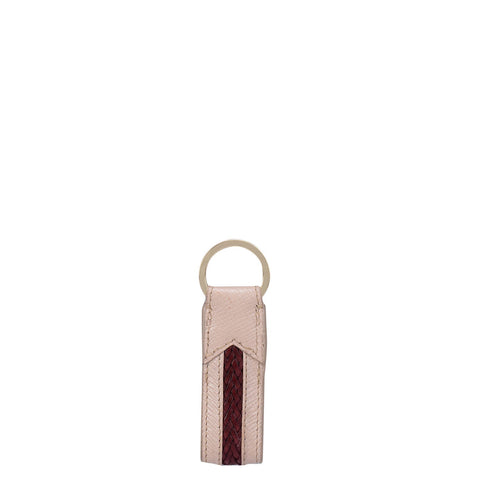 Franzy Mat Leather Key Chain - Powder Pink