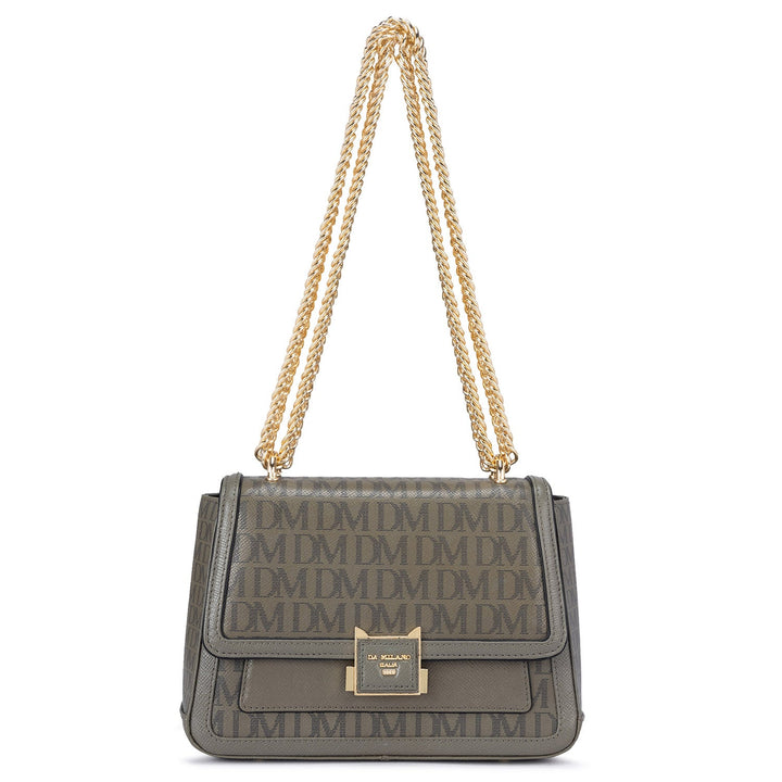 Medium Monogram Leather Shoulder Bag - Fossil