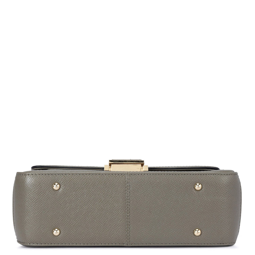 Medium Monogram Leather Shoulder Bag - Fossil