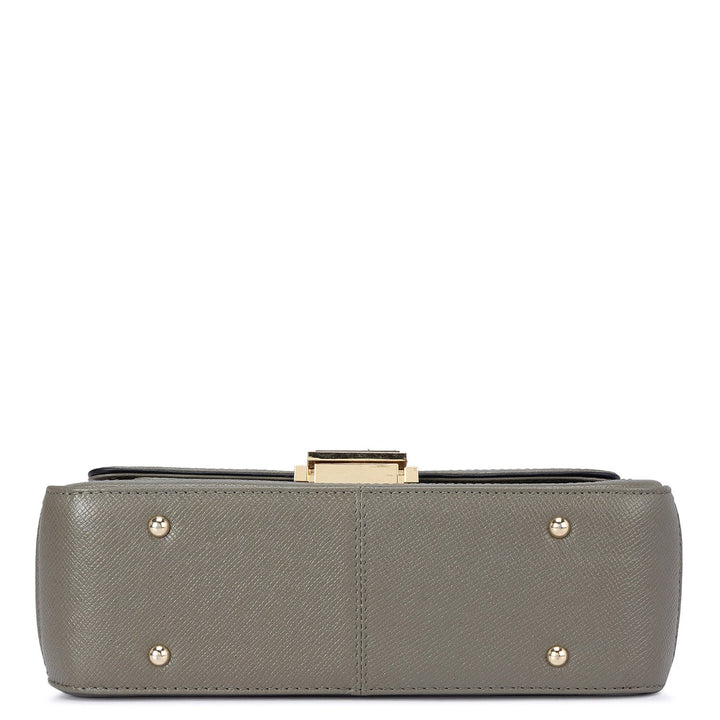 Medium Monogram Leather Shoulder Bag - Fossil