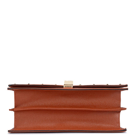 Small Franzy Leather Satchel - Rust