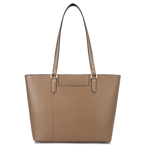 Medium Franzy Leather Tote - Cafe