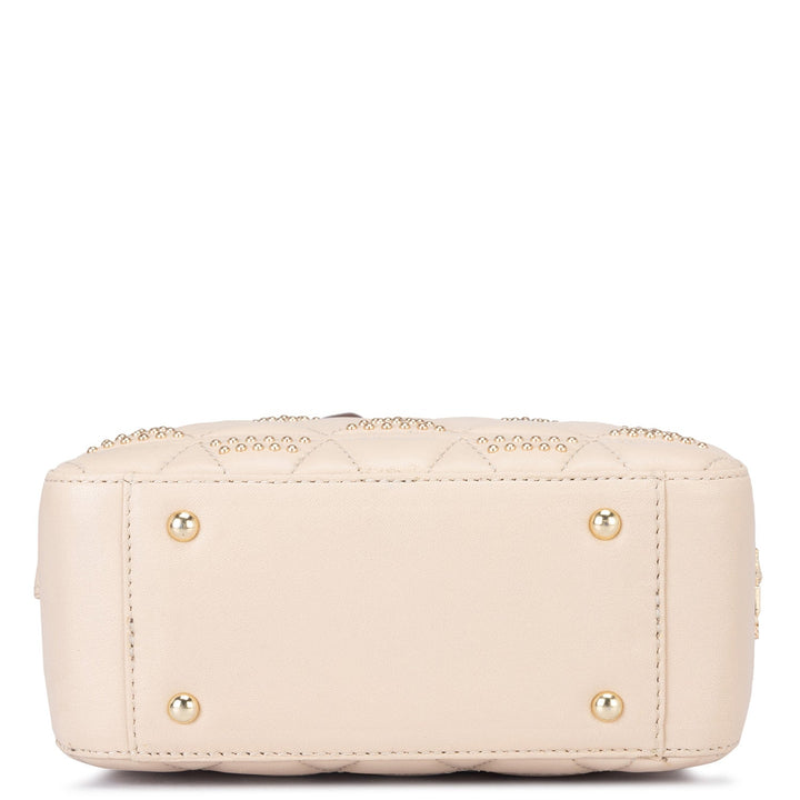 Small Quilting Leather Sling - Beige