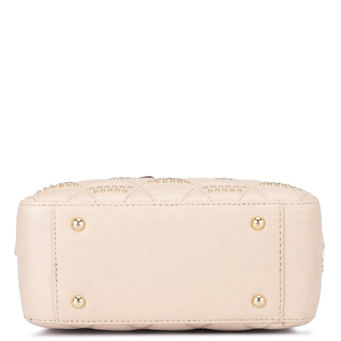 Small Quilting Leather Sling - Beige
