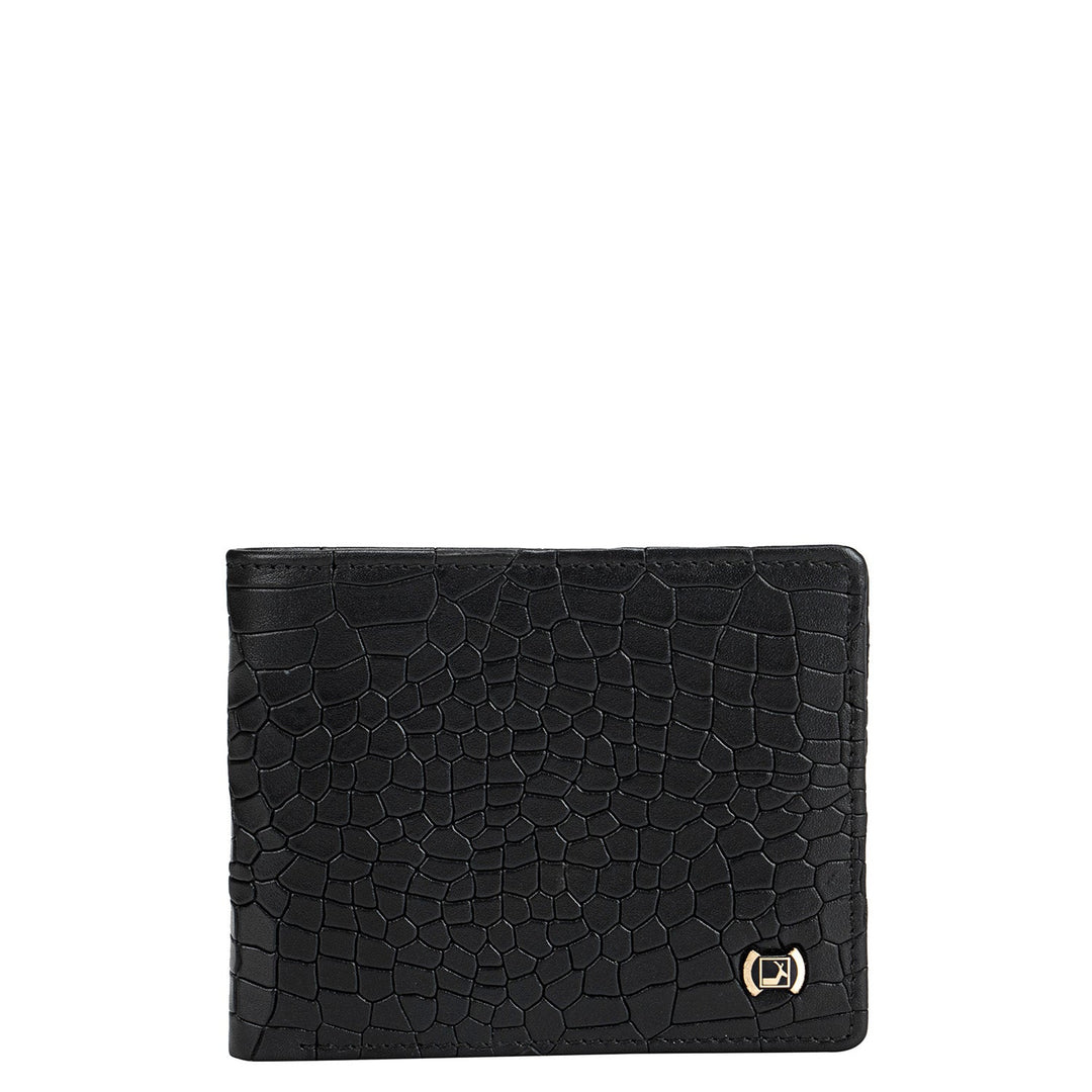 Black Croco Effect Mens Wallet