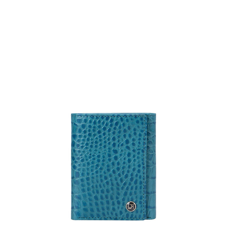 Blue Croco Effect Men's Bifold Wallet