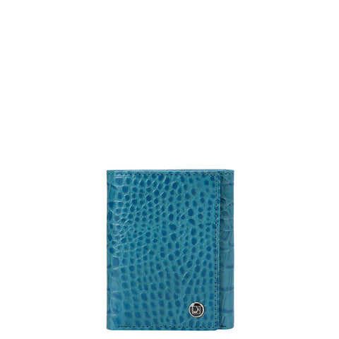 Blue Croco Effect Men's Bifold Wallet