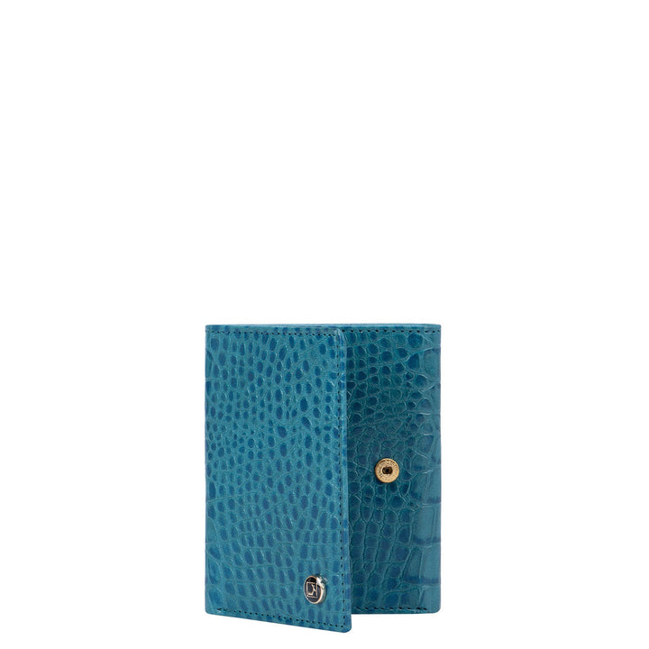 Blue Croco Effect Men's Bifold Wallet
