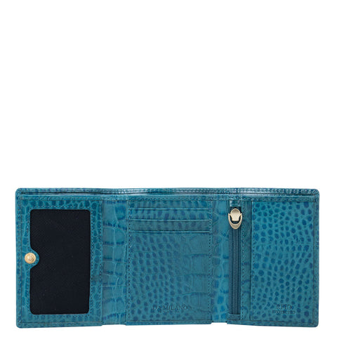 Blue Croco Effect Men's Bifold Wallet