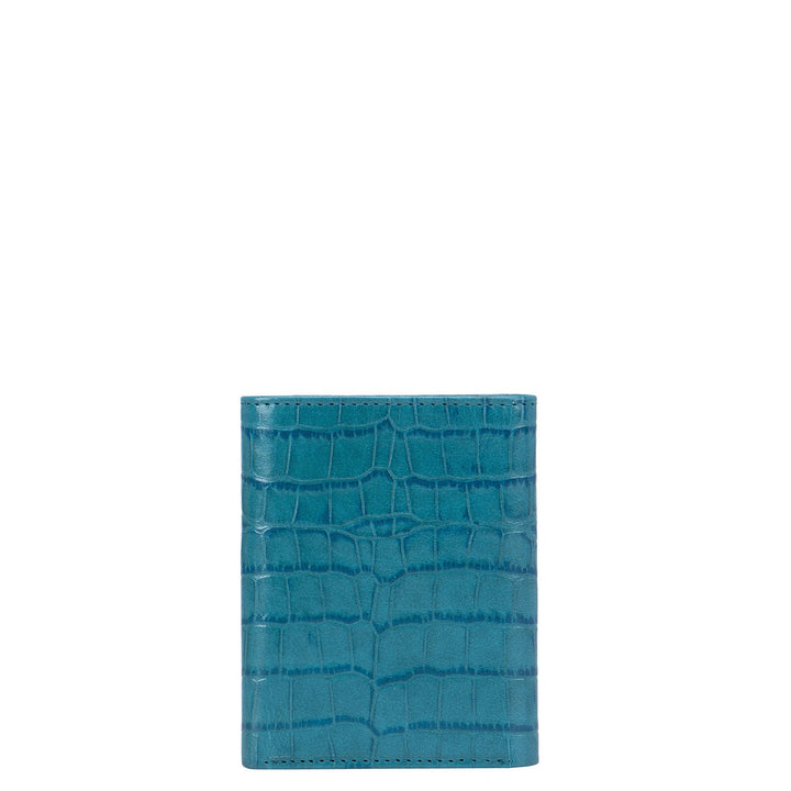 Blue Croco Effect Men's Bifold Wallet