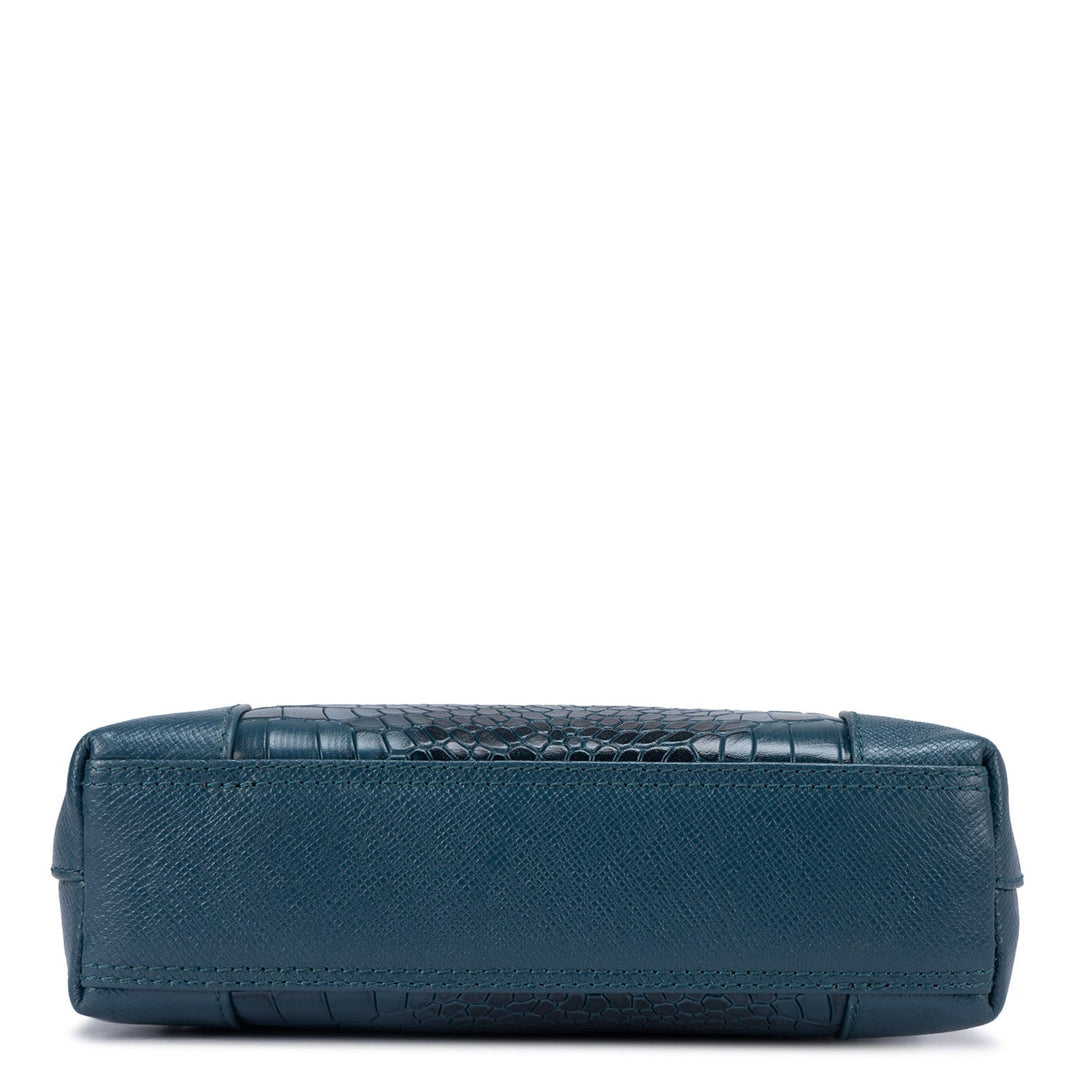 Croco Franzy Leather Men Sling - Ocean