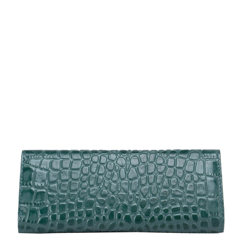 Green Croco Textured Spectacle Case