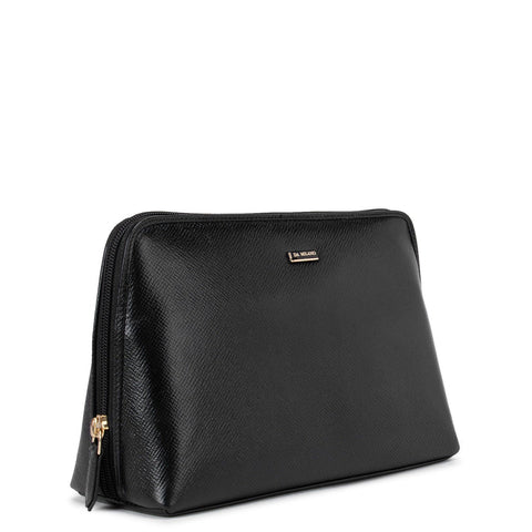 Franzy Leather Vanity Pouch - Black