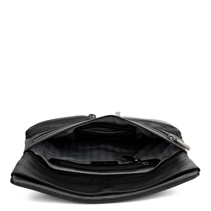 Wax Leather Men Sling - Black