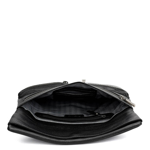 Wax Leather Men Sling - Black